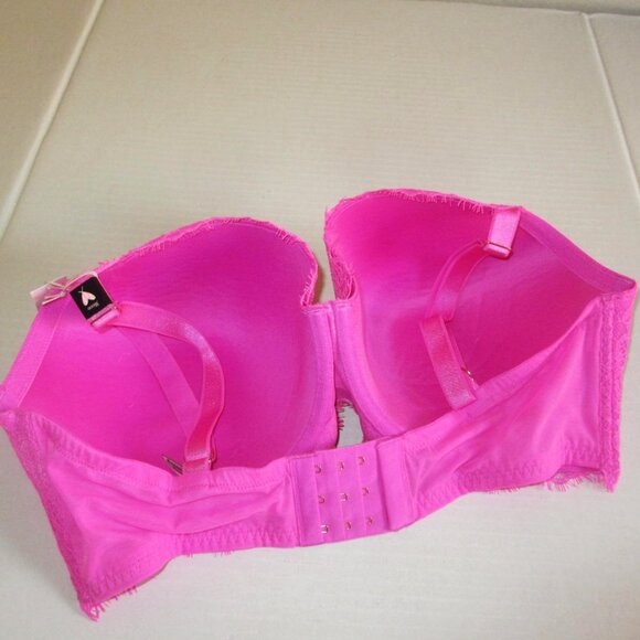 38DDD Victoria's Secret Dream Angels Lightly Lined Demi Bra Hot Pink Lace $59 - Picture 5 of 7
